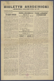 Biuletyn Akademicki Legjonu Młodych U.P. 1937.03.11
