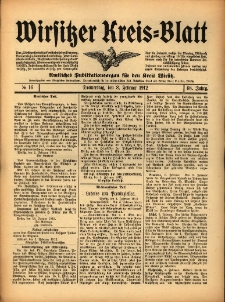 Wirsitzer Kreis-Blatt: Amtliches Publikationsorgan f&uuml;r den Kreis Wirsitz 1912.02.08 Jg.68 Nr16