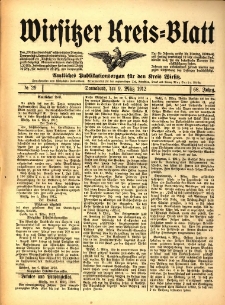 Wirsitzer Kreis-Blatt: Amtliches Publikationsorgan f&uuml;r den Kreis Wirsitz 1912.03.09 Jg.68 Nr29