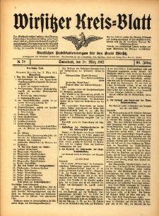 Wirsitzer Kreis-Blatt: Amtliches Publikationsorgan f&uuml;r den Kreis Wirsitz 1912.03.30 Jg.68 Nr38