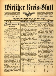 Wirsitzer Kreis-Blatt: Amtliches Publikationsorgan f&uuml;r den Kreis Wirsitz 1912.04.06 Jg.68 Nr41