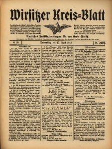 Wirsitzer Kreis-Blatt: Amtliches Publikationsorgan f&uuml;r den Kreis Wirsitz 1912.04.25 Jg.68 Nr48
