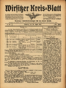 Wirsitzer Kreis-Blatt: Amtliches Publikationsorgan f&uuml;r den Kreis Wirsitz 1912.04.30 Jg.68 Nr50