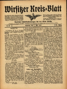 Wirsitzer Kreis-Blatt: Amtliches Publikationsorgan f&uuml;r den Kreis Wirsitz 1912.05.07 Jg.68 Nr53