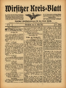 Wirsitzer Kreis-Blatt: Amtliches Publikationsorgan f&uuml;r den Kreis Wirsitz 1912.05.25 Jg.68 Nr61