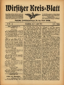 Wirsitzer Kreis-Blatt: Amtliches Publikationsorgan f&uuml;r den Kreis Wirsitz 1912.06.08 Jg.68 Nr66