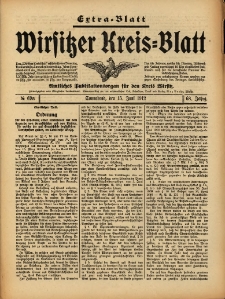Extra-Blatt. Wirsitzer Kreisblatt 1912.06.15 Nr69a