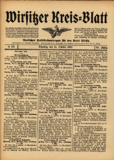 Wirsitzer Kreis-Blatt: Amtliches Publikationsorgan f&uuml;r den Kreis Wirsitz 1912.10.15 Jg.68 Nr121