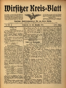 Wirsitzer Kreis-Blatt: Amtliches Publikationsorgan f&uuml;r den Kreis Wirsitz 1912.11.23 Jg.68 Nr138
