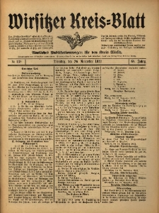 Wirsitzer Kreis-Blatt: Amtliches Publikationsorgan f&uuml;r den Kreis Wirsitz 1912.11.26 Jg.68 Nr139