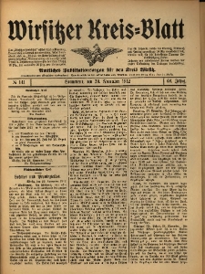 Wirsitzer Kreis-Blatt: Amtliches Publikationsorgan f&uuml;r den Kreis Wirsitz 1912.11.30 Jg.68 Nr141