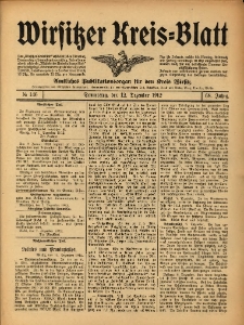 Wirsitzer Kreis-Blatt: Amtliches Publikationsorgan f&uuml;r den Kreis Wirsitz 1912.12.12 Jg.68 Nr146