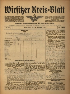 Wirsitzer Kreis-Blatt: Amtliches Publikationsorgan f&uuml;r den Kreis Wirsitz 1912.12.19 Jg.68 Nr149