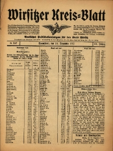Wirsitzer Kreis-Blatt: Amtliches Publikationsorgan f&uuml;r den Kreis Wirsitz 1912.12.28 Jg.68 Nr152