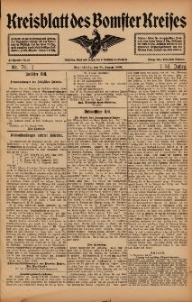 Kreisblatt des Bomster Kreises 1906.08.31 Nr70