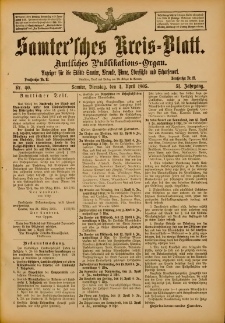 Samtersches Kreis-Blatt = Dziennik Powiatu Szamotulskiego 1905.04.04 Jg.51 Nr40