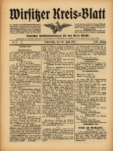 Wirsitzer Kreis-Blatt: Amtliches Publikationsorgan f&uuml;r den Kreis Wirsitz 1912.06.20 Jg.68 Nr71