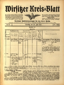 Wirsitzer Kreis-Blatt: Amtliches Publikationsorgan f&uuml;r den Kreis Wirsitz 1912.07.23 Jg.68 Nr85
