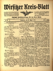 Wirsitzer Kreis-Blatt: Amtliches Publikationsorgan f&uuml;r den Kreis Wirsitz 1912.08.10 Jg.68 Nr93