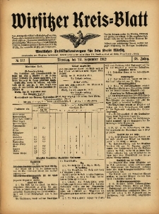Wirsitzer Kreis-Blatt: Amtliches Publikationsorgan f&uuml;r den Kreis Wirsitz 1912.09.24 Jg.68 Nr112