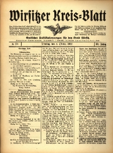 Wirsitzer Kreis-Blatt: Amtliches Publikationsorgan f&uuml;r den Kreis Wirsitz 1912.10.08 Jg.68 Nr118