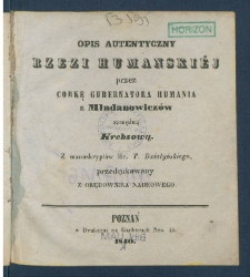 Opis autentyczny rzezi humanski&eacute;j.