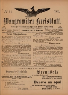 Wongrowitzer Kreisblatt: Amtliches Publikationsorgan des Kreises Wongrowitz 1901.10.26.Jg.50 Nr 43