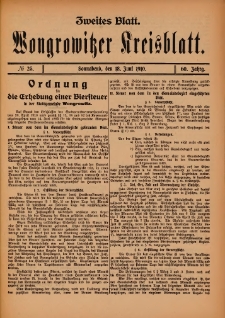 Zweites Blatt. Wongrowitzer Kreisblatt 1910.06.18.Jg.59 Nr 25