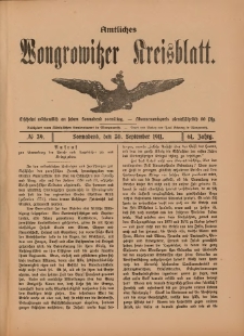 Amtliches Wongrowitzer Kreisblatt 1911.09.30.Jg.61 Nr 39