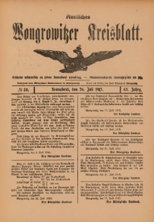 Amtliches Wongrowitzer Kreisblatt 1913.07.26.Jg.63 Nr 30
