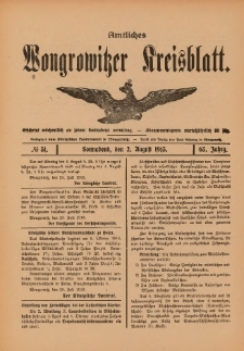 Amtliches Wongrowitzer Kreisblatt 1913.08.02.Jg.63 Nr 31