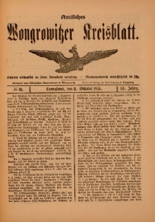 Amtliches Wongrowitzer Kreisblatt 1913.10.11.Jg.63 Nr 41