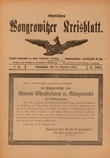 Amtliches Wongrowitzer Kreisblatt 1913.12.20.Jg.63 Nr 51