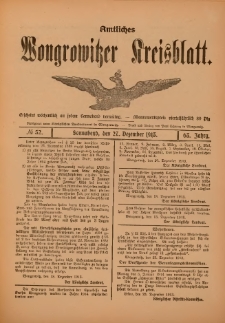 Amtliches Wongrowitzer Kreisblatt 1913.12.27.Jg.63 Nr 52
