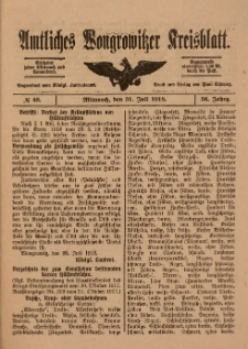 Amtliches Wongrowitzer Kreisblatt 1918.07.31.Jg.56 Nr 48