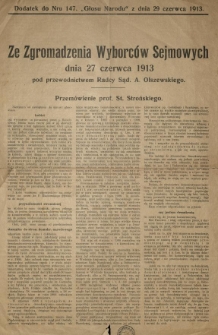 Głos Narodu. 1913.06.29 R.21 Nr147. Dodatek