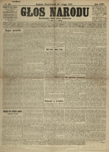 Głos Narodu. 1916.02.21 R.24 Nr92. Wydanie popołudniowe