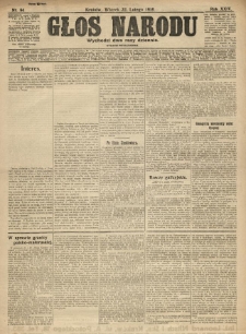 Głos Narodu. 1916.02.22 R.24 Nr94. Wydanie popołudniowe