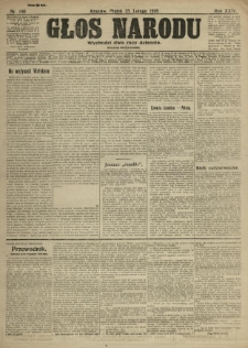 Głos Narodu. 1916.02.25 R.24 Nr100. Wydanie popołudniowe