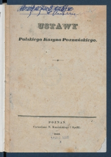 Ustawy Polskiego Kasyna Poznańskiego.