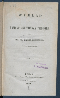 Wykład na lament Jeremiasza proroka.