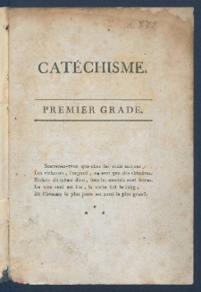 Cat&eacute;chisme : Premier Grade.