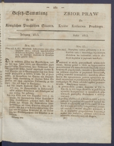Sammlung mehrerer das Gro&szlig;herzogthum Posen ahgehenden Verordnungen aus den Jahren ... = Zbi&oacute;r Rozmaitych Wielkiego Xięstwa Poznańskiego Dotyczących Ustaw z lat ... .1810-1814. Rok 1813