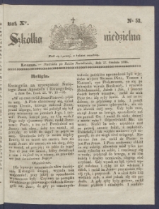 Szk&oacute;łka Niedzielna : [pismo czasowe poświęcone włościanom]. 1846, R. 10 nr 52