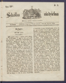 Szk&oacute;łka Niedzielna : [pismo czasowe poświęcone włościanom]. 1850, R. 14 nr 3
