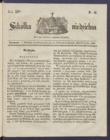 Szk&oacute;łka Niedzielna : [pismo czasowe poświęcone włościanom]. 1850, R. 14 nr 41