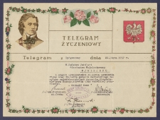 Telegram patriotyczny : Incipit: Telegram życzeniowy