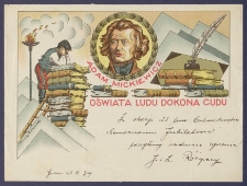 Telegram patriotyczny : Adam Mickiewicz : Oświata ludu dokona cudu