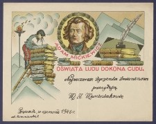 Telegram patriotyczny : Adam Mickiewicz : Oświata ludu dokona cudu