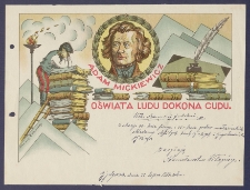 Telegram patriotyczny : Adam Mickiewicz : Oświata ludu dokona cudu